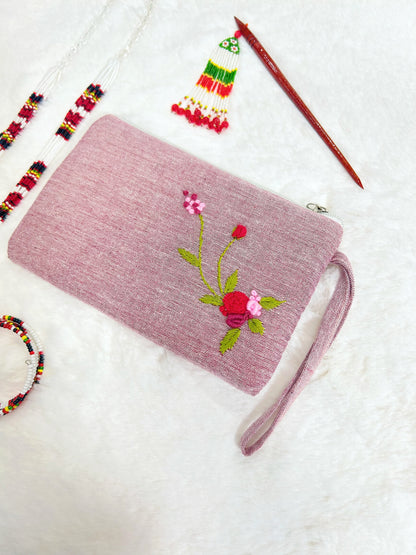 Rosy Handmade Embroidered Wallet