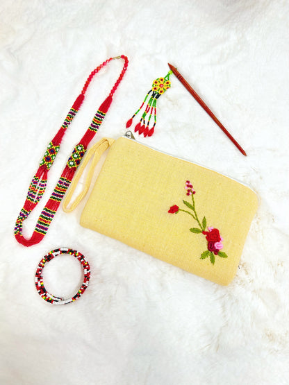 Rosy Handmade Embroidered Wallet