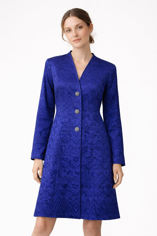 Handwoven Blue Long Coat
