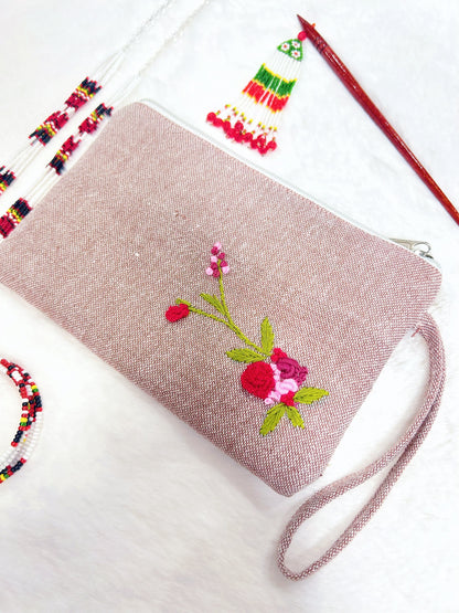 Rosy Handmade Embroidered Wallet