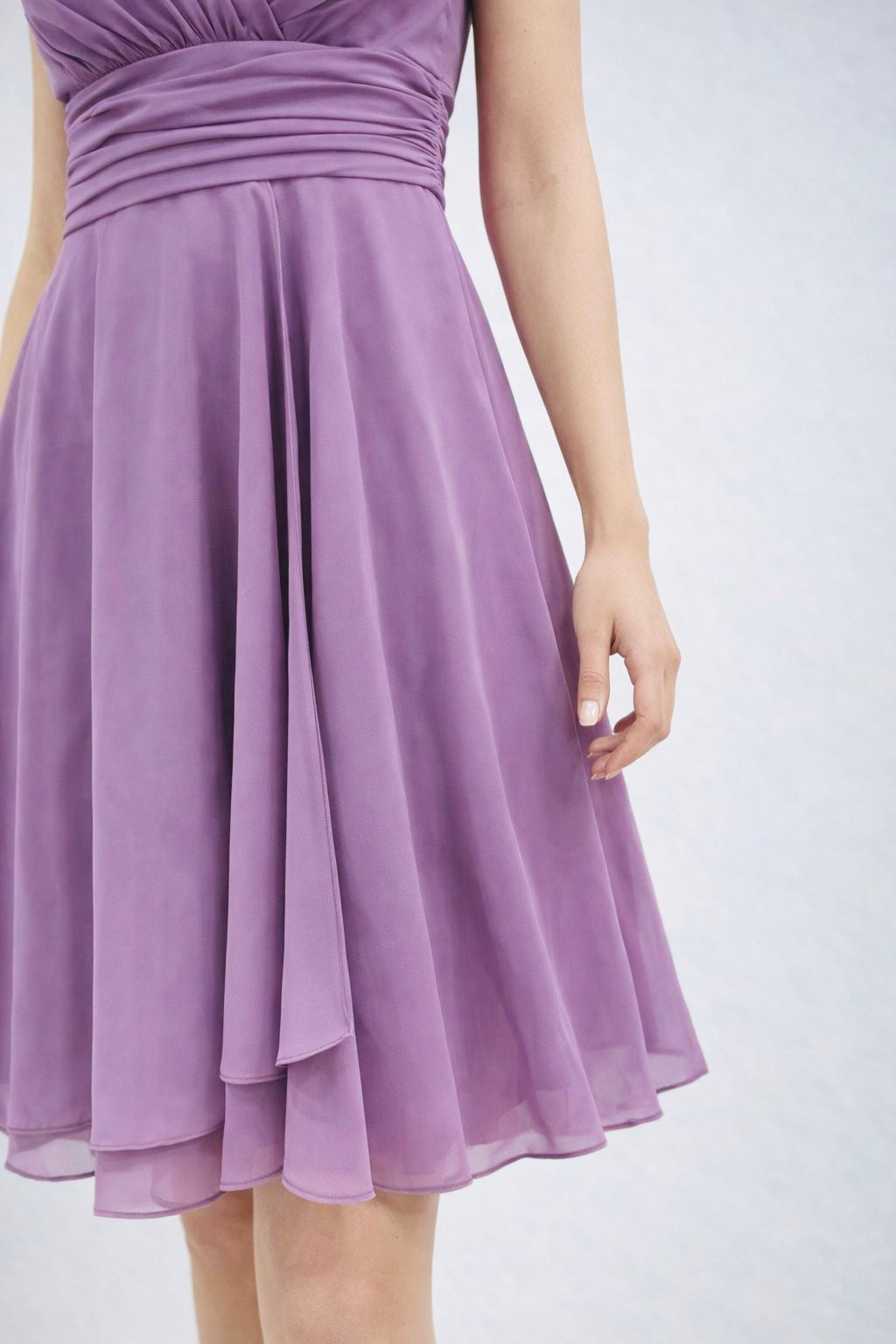 Lavender Whisper Chiffon A-Line Dress