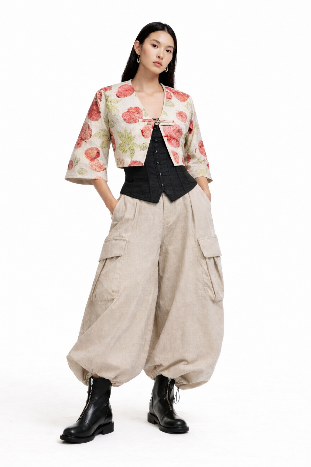Eco-print Crop Jacket