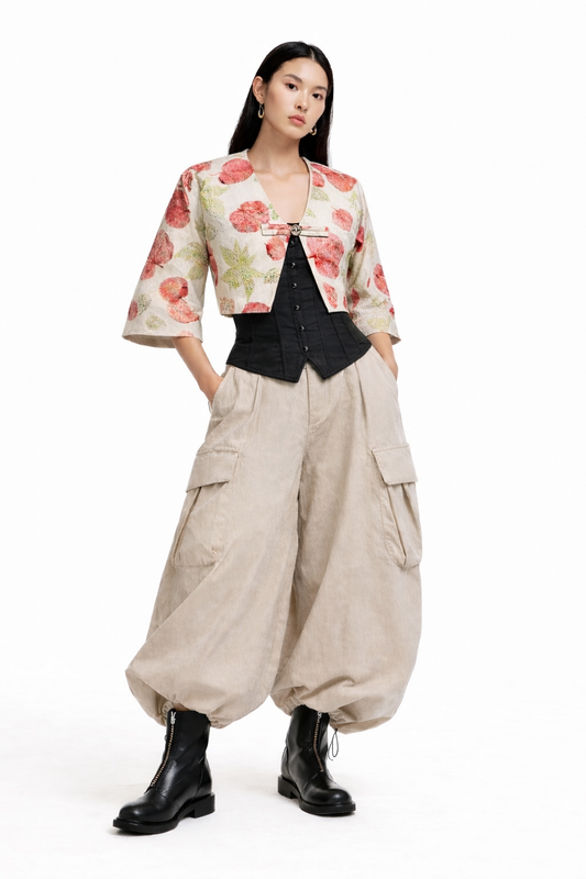 Eco-print Crop Jacket