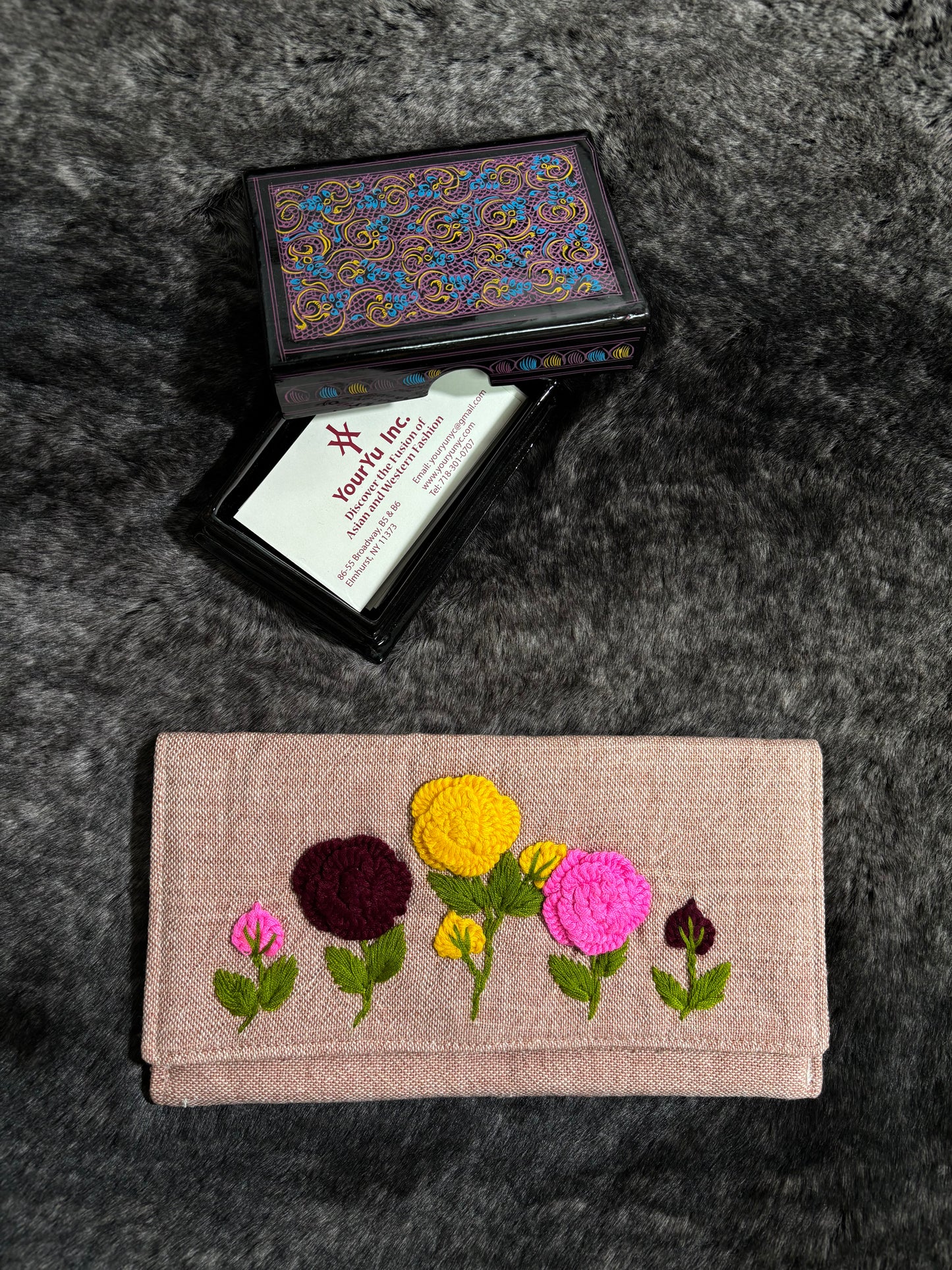 Rose Embroidered Wallet