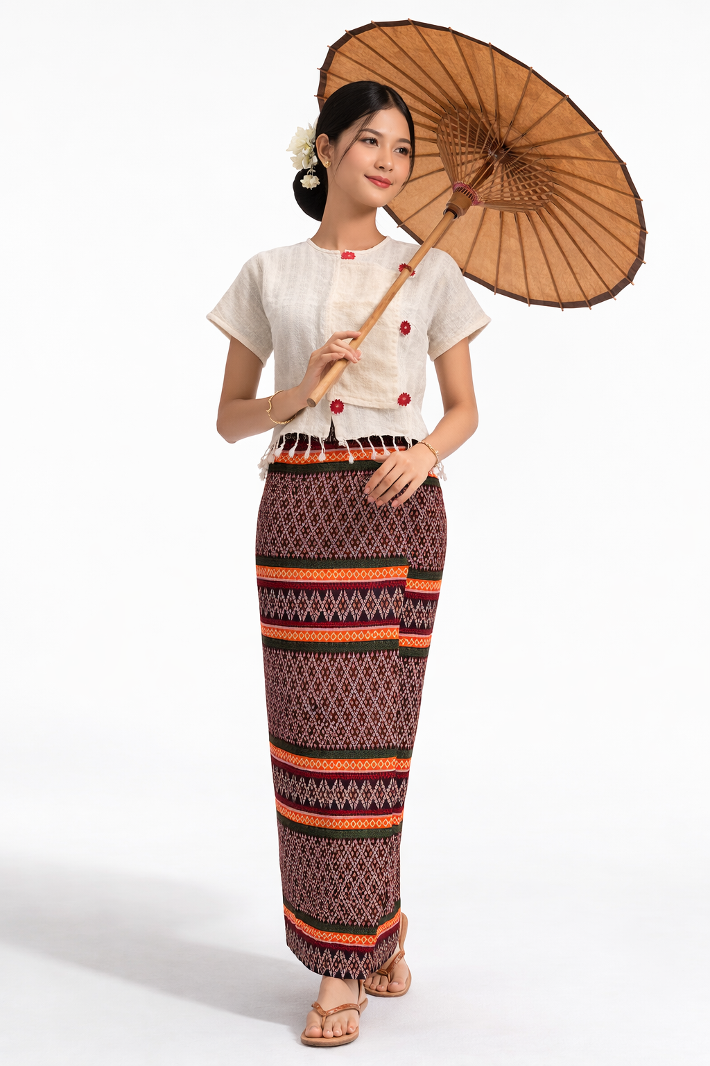 Dark Burgundy Chin Skirt