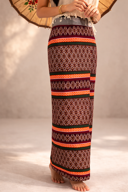 Dark Burgundy Chin Skirt