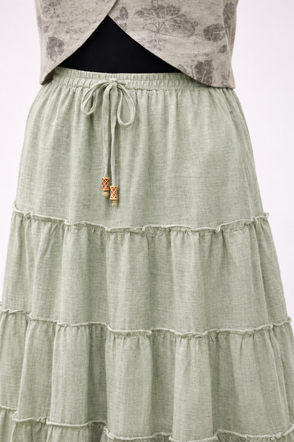 Double Cotton Maxi Skirt