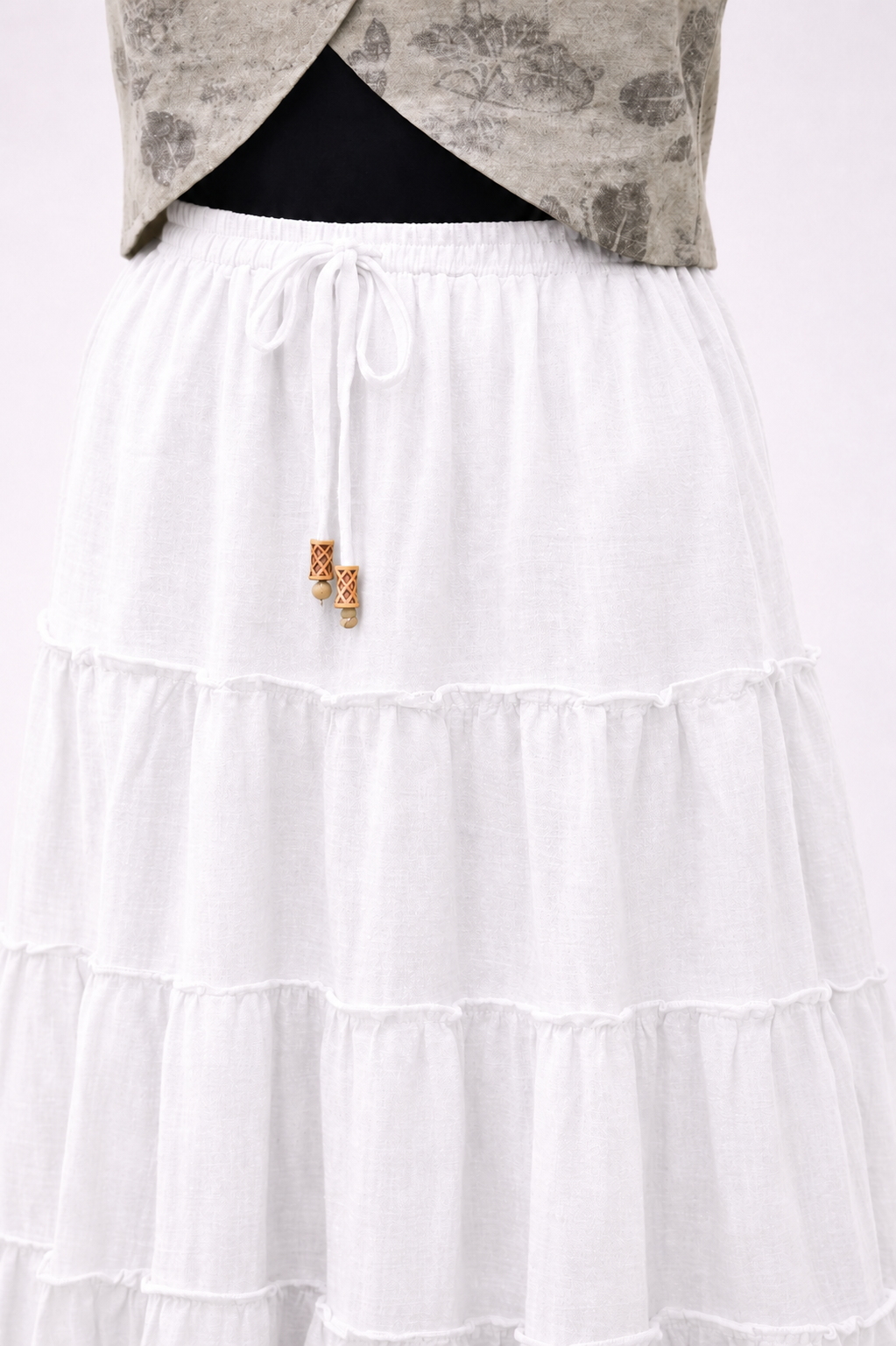 Double Cotton Maxi Skirt