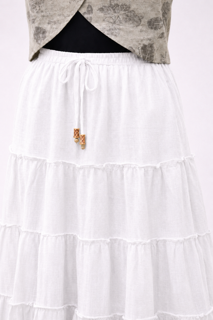 Double Cotton Maxi Skirt