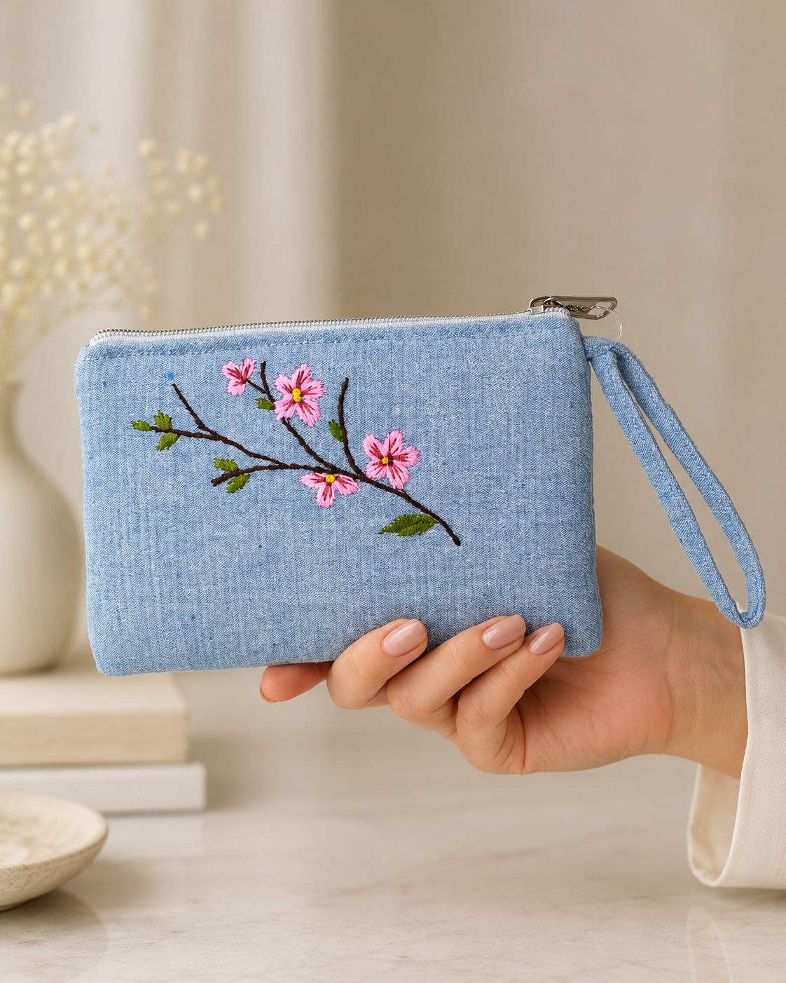 Cherry Handmade Embroidered wallet