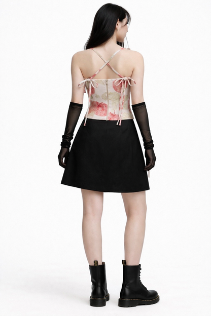 Eco Botanical Print Corset Top