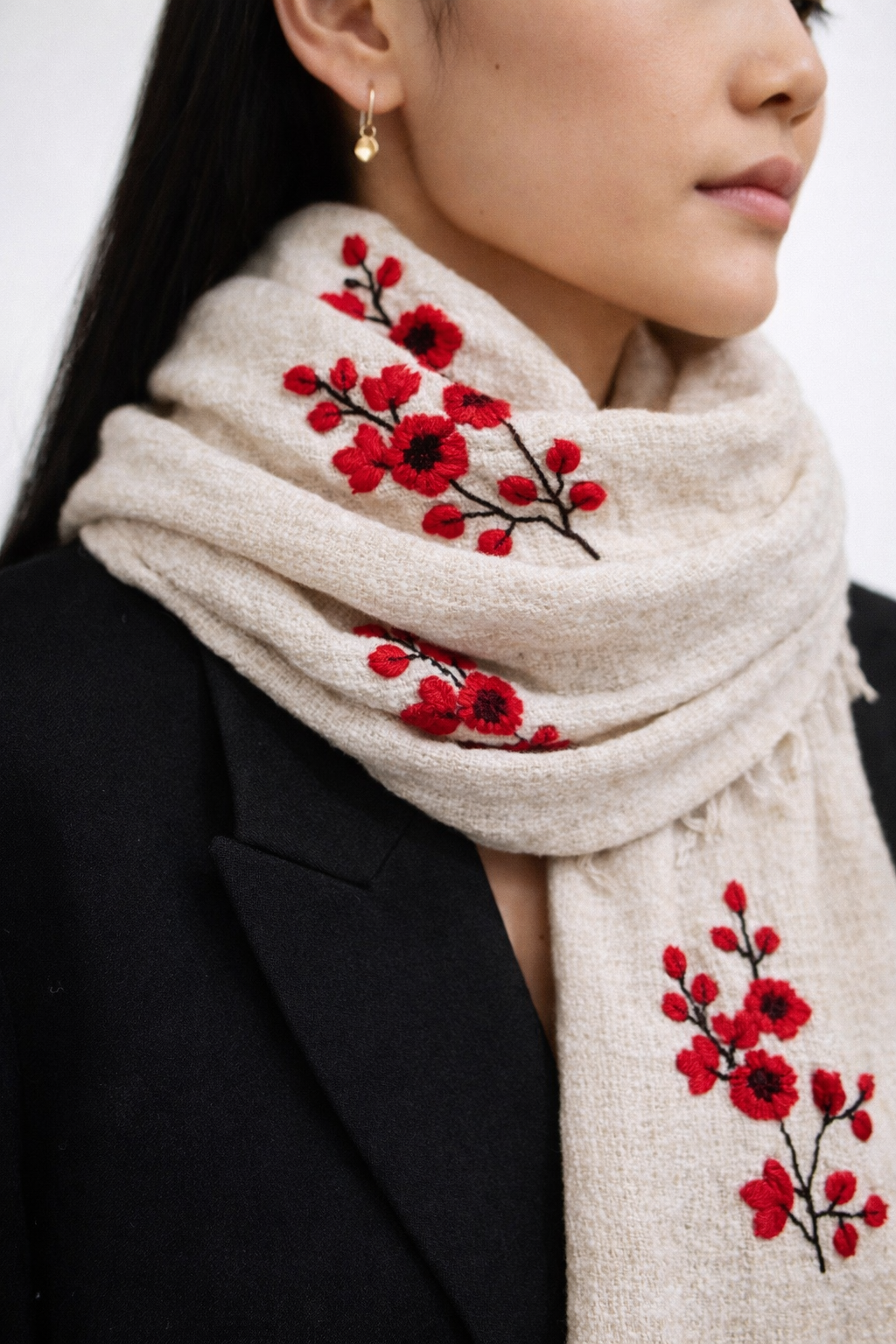 Rosy Handmade Cotton Scarf