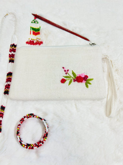 Rosy Handmade Embroidered Wallet