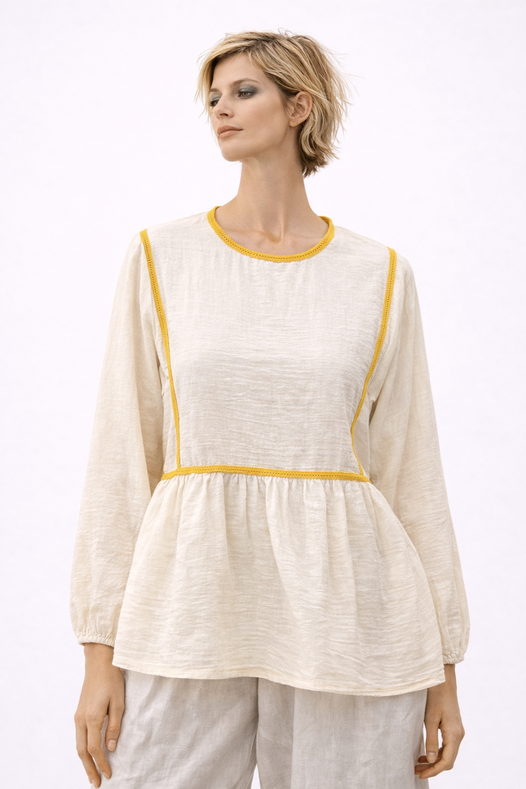 Long Sleeve Cotton Blouse