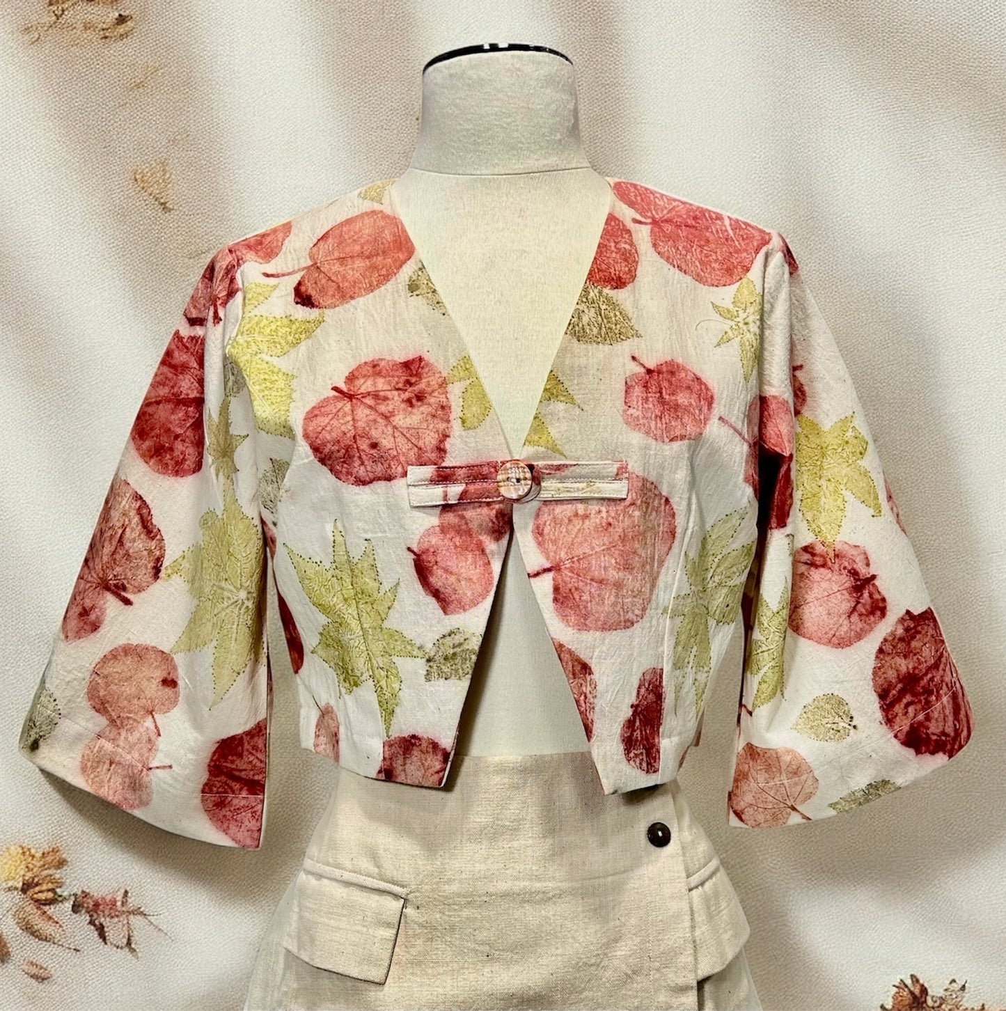 Eco-print Crop Jacket