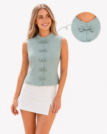 Jade Cotton Knot Top