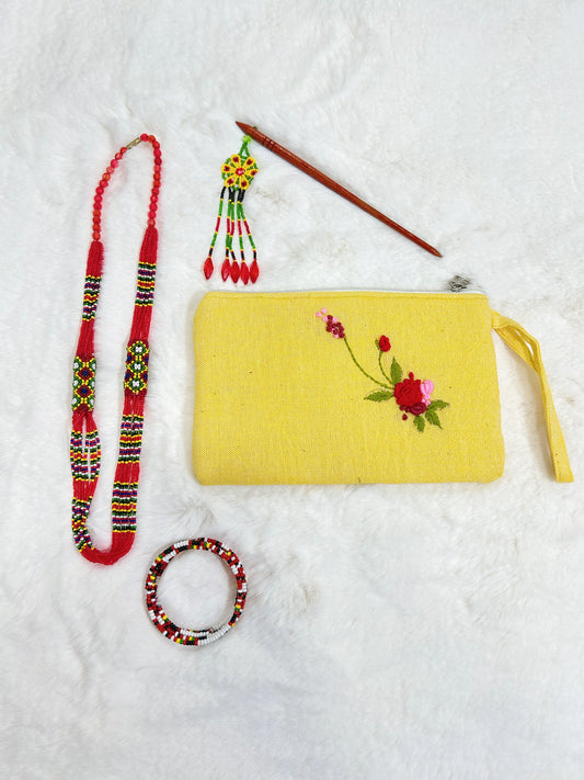 Rosy Handmade Embroidered Wallet