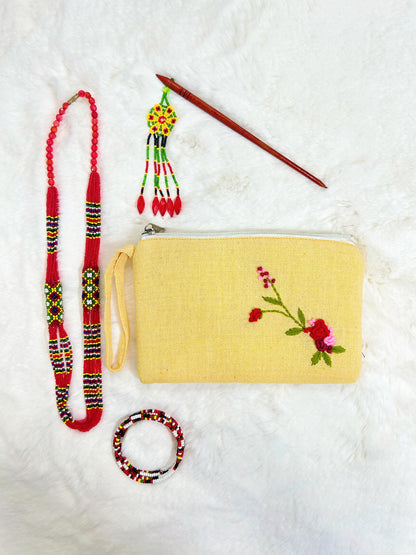 Rosy Handmade Embroidered Wallet