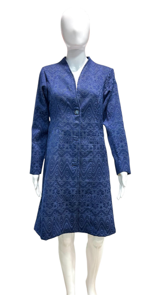 Handwoven Blue Long Coat