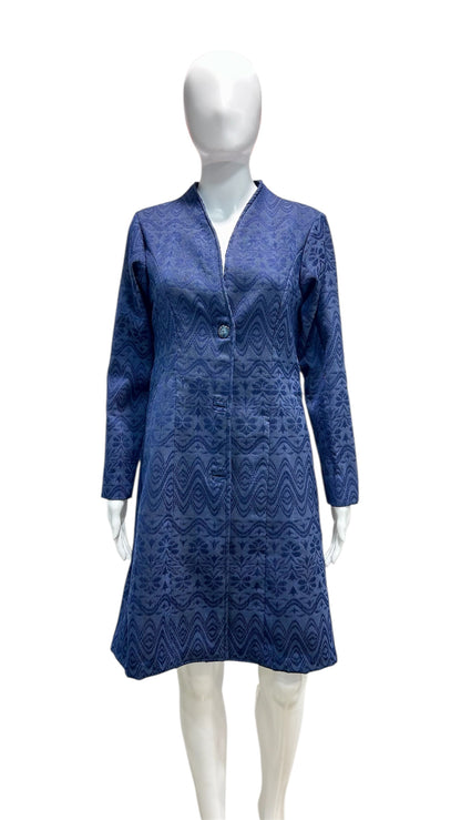 Handwoven Blue Long Coat