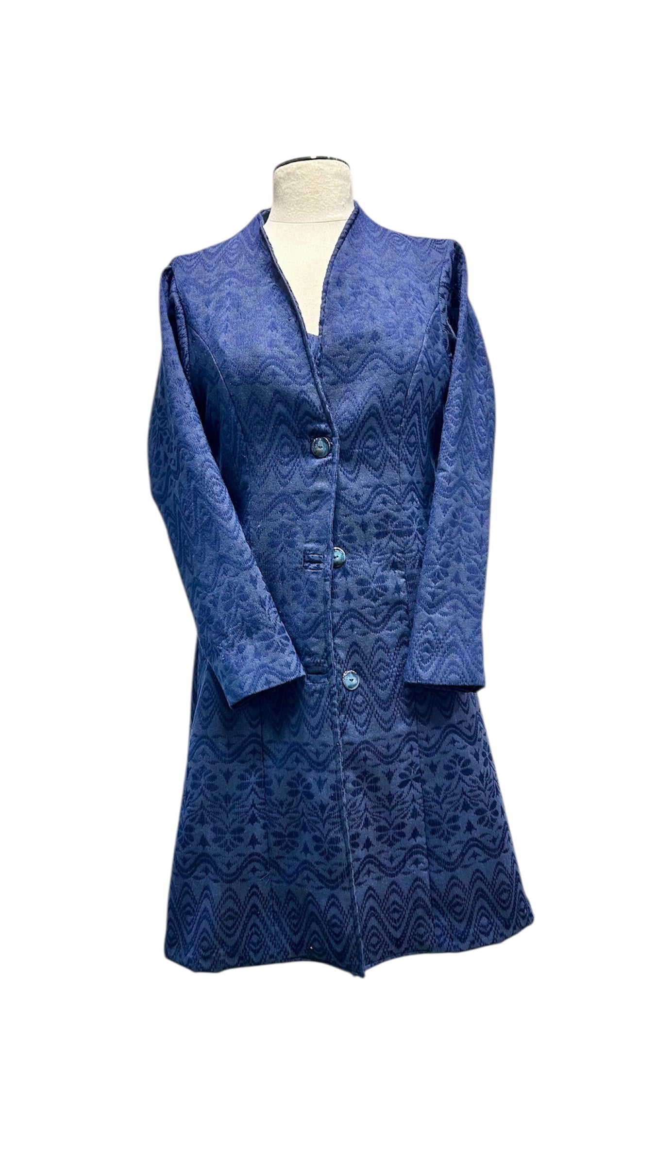 Handwoven Blue Long Coat