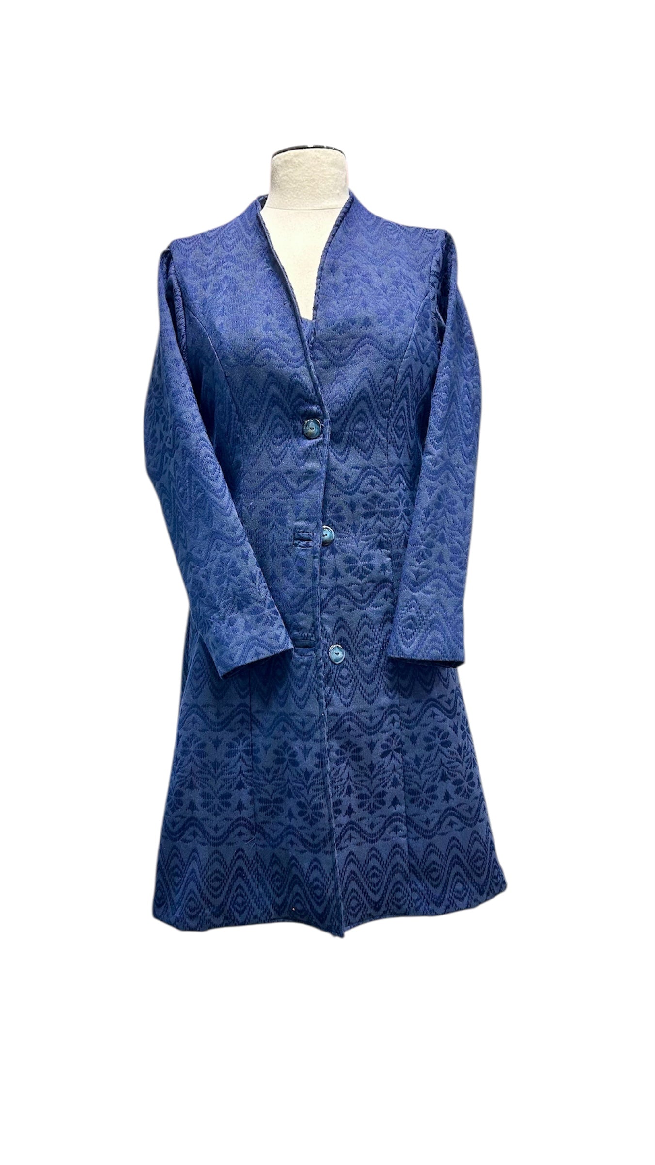 Handwoven Blue Long Coat