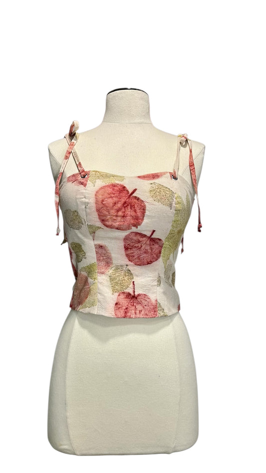 Eco Botanical Print Corset Top