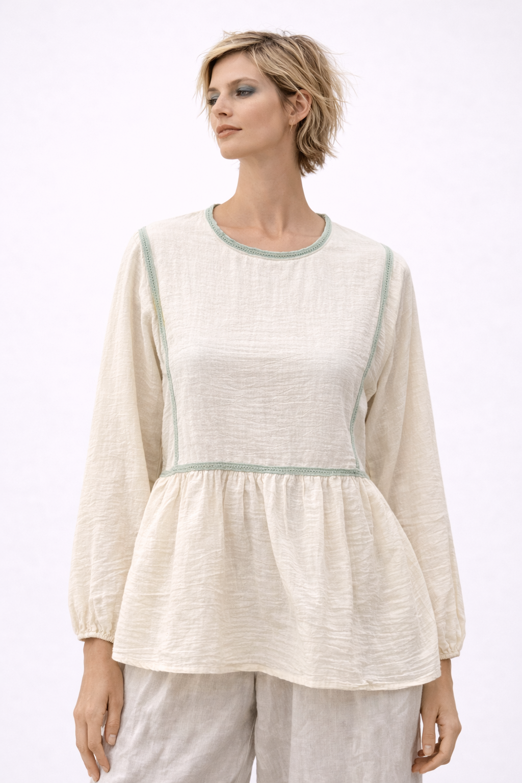Long Sleeve Cotton Blouse