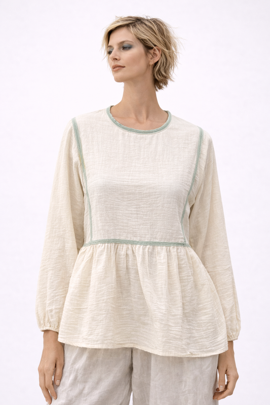 Long Sleeve Cotton Blouse