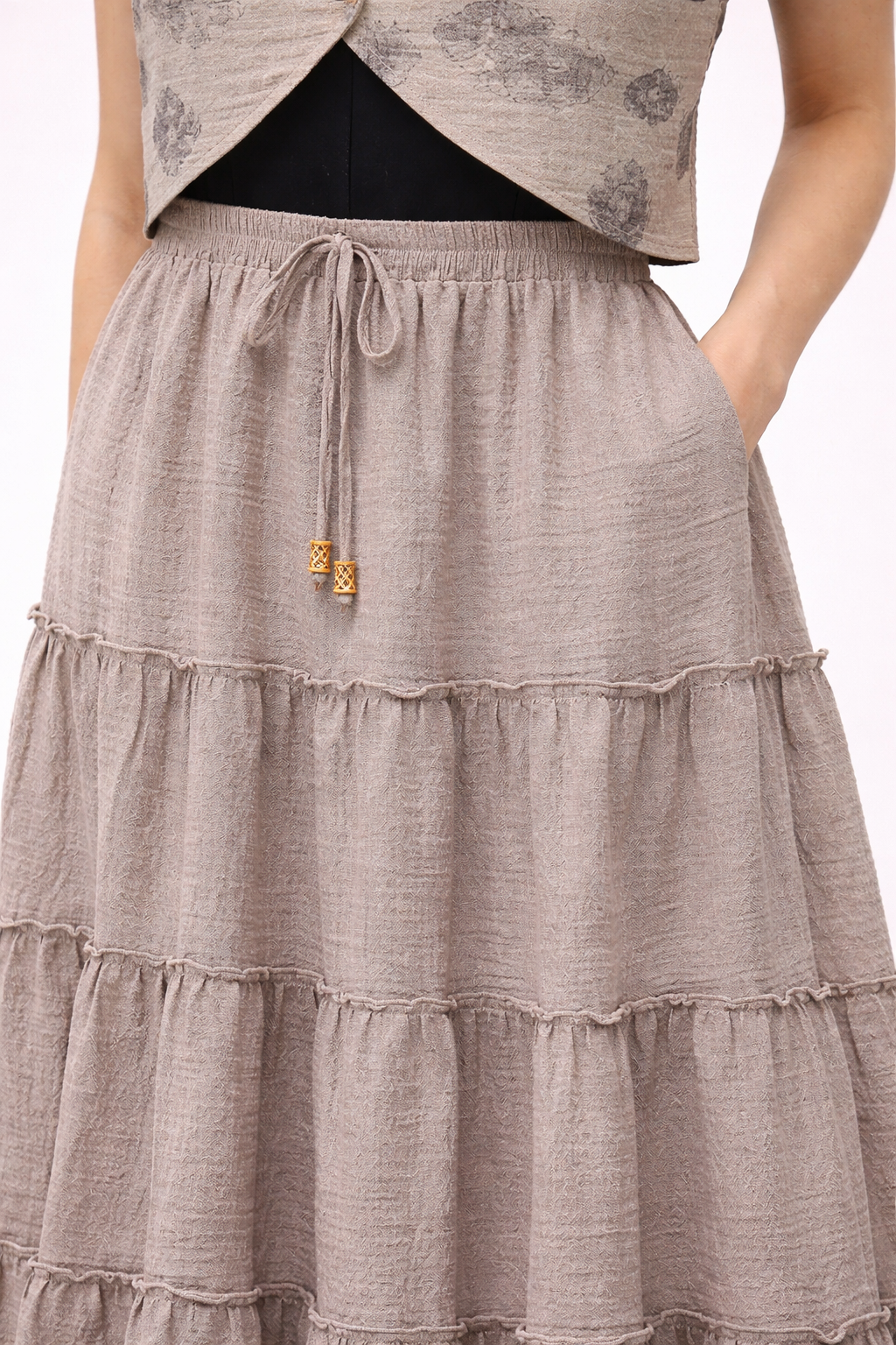 Double Cotton Maxi Skirt