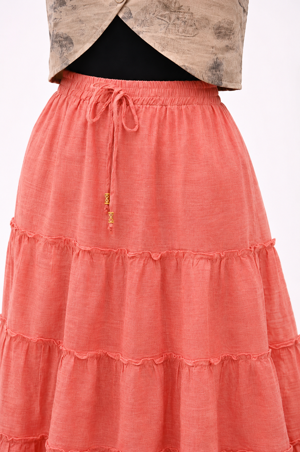 Double Cotton Maxi Skirt