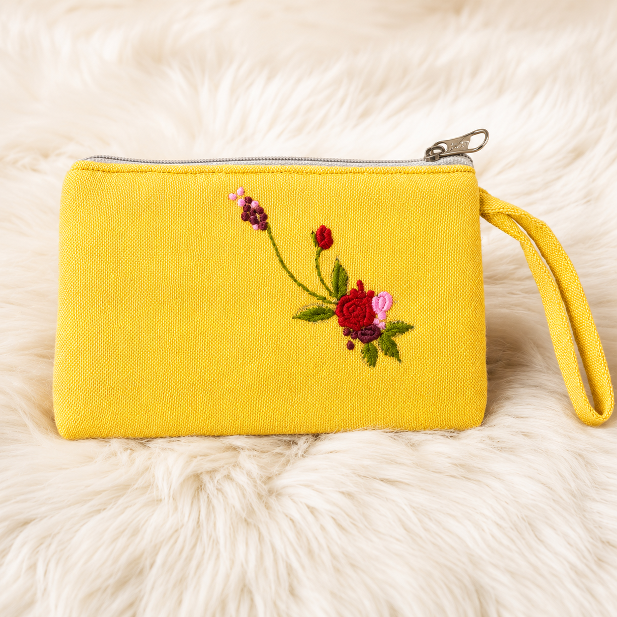 Rosy Handmade Embroidered Wallet