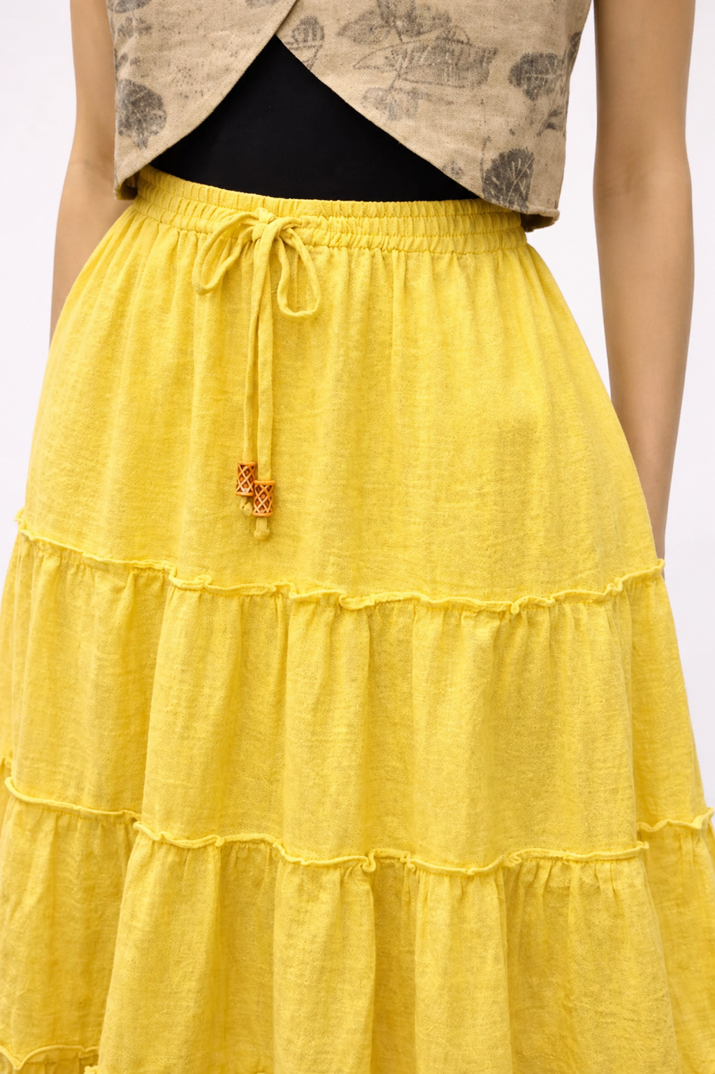 Double Cotton Maxi Skirt